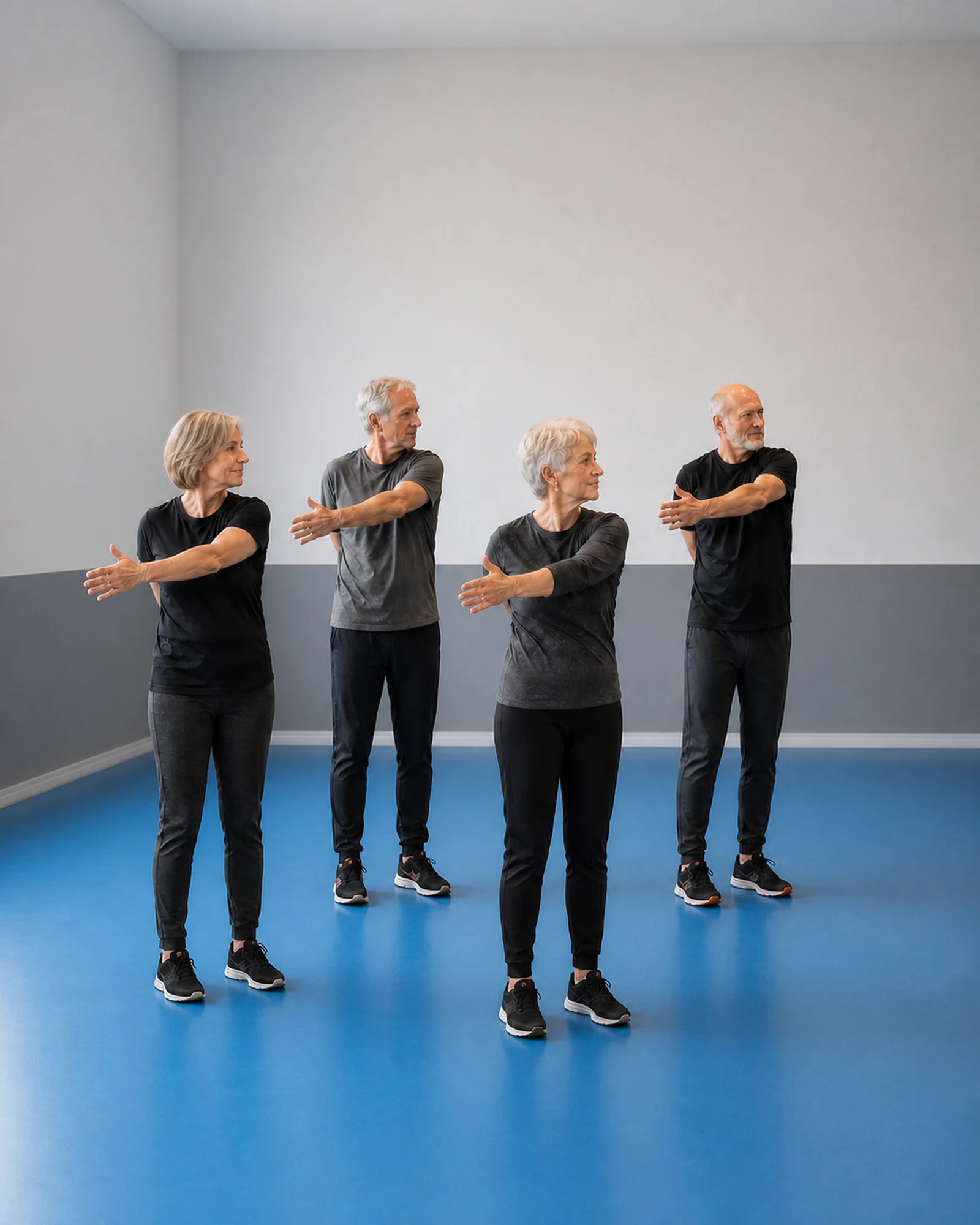 Juan Carlos Taibo en una clase de gimnasia para mayores
